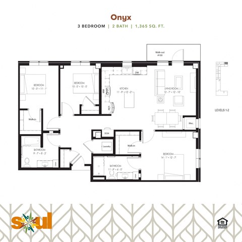the floor plans of the apartments